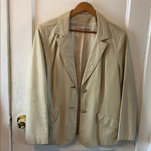 Cream leather blazer- Daniel Phillips size L